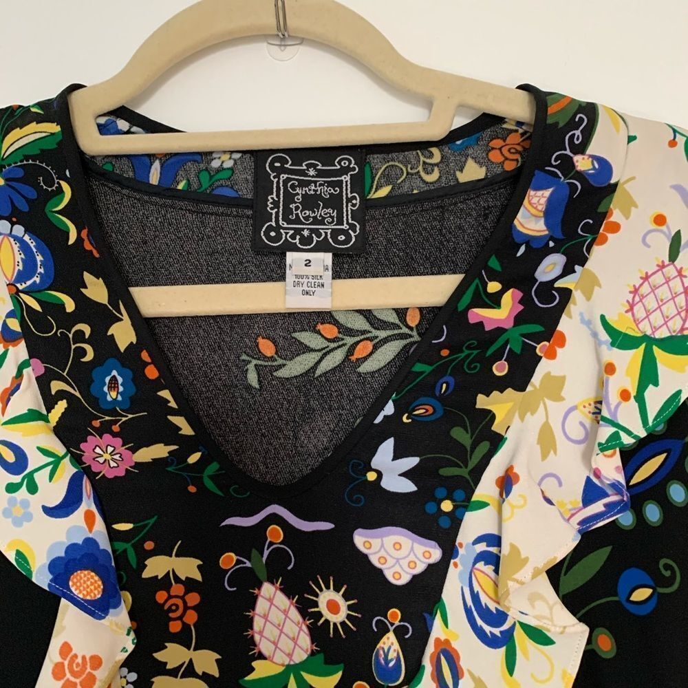 Cynthia Rowley vintage cropped silk blouse 2